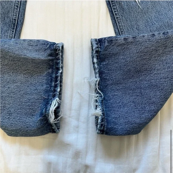Agolde Lana Distressed Straight-Leg Jeans Backdrop Blue size 28 - Picture 10 of 16